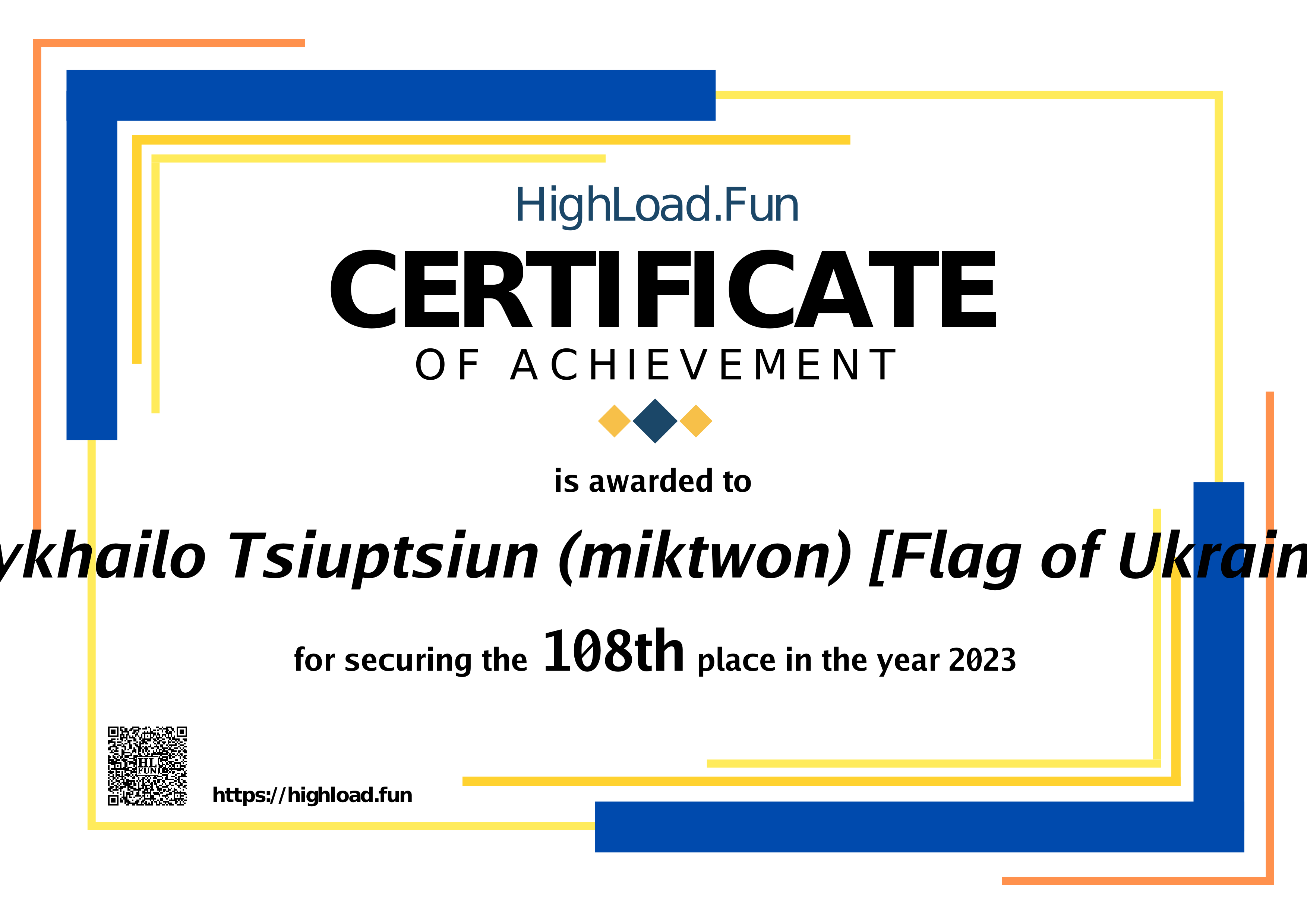 Certificate 2023