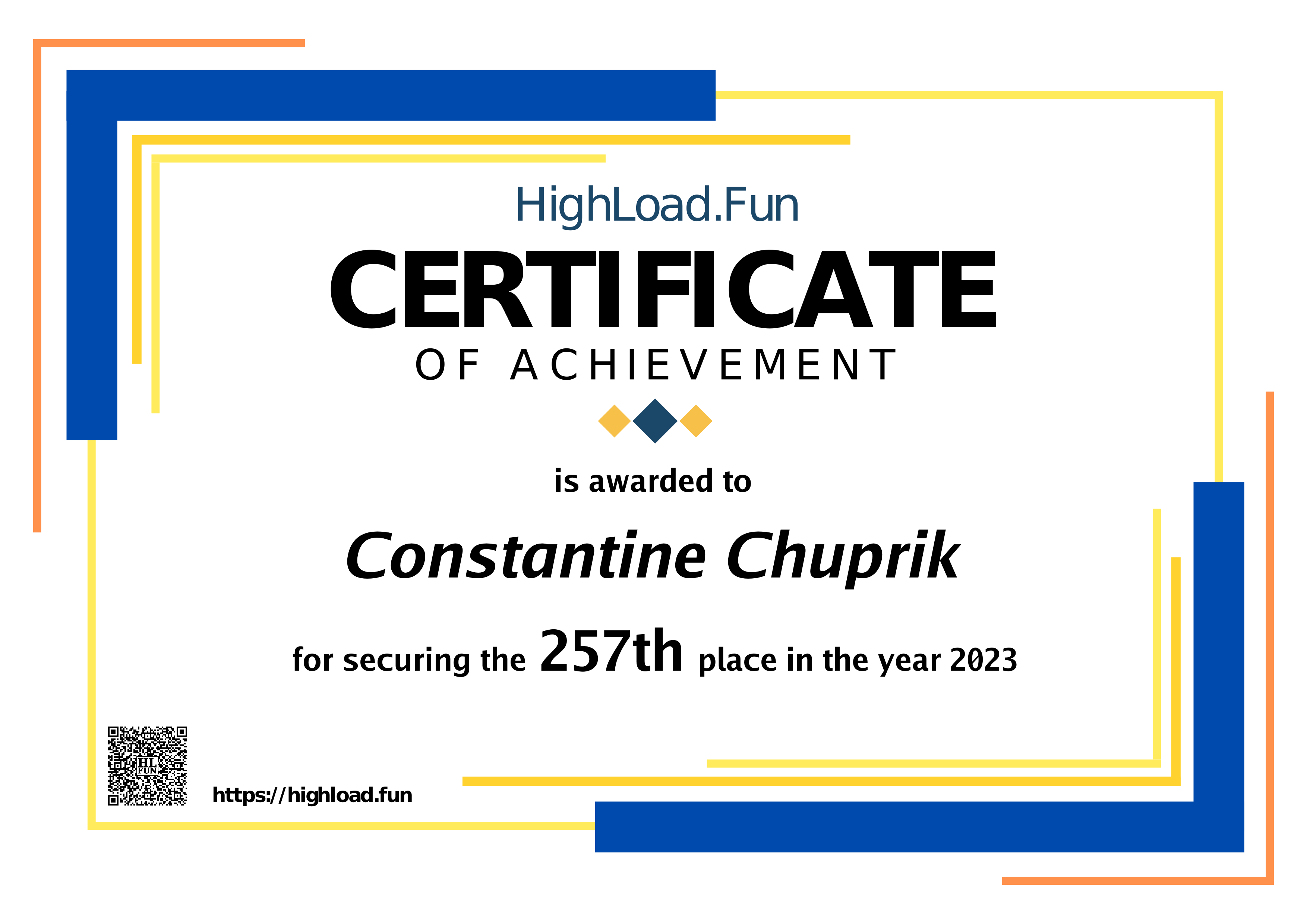 Certificate 2023