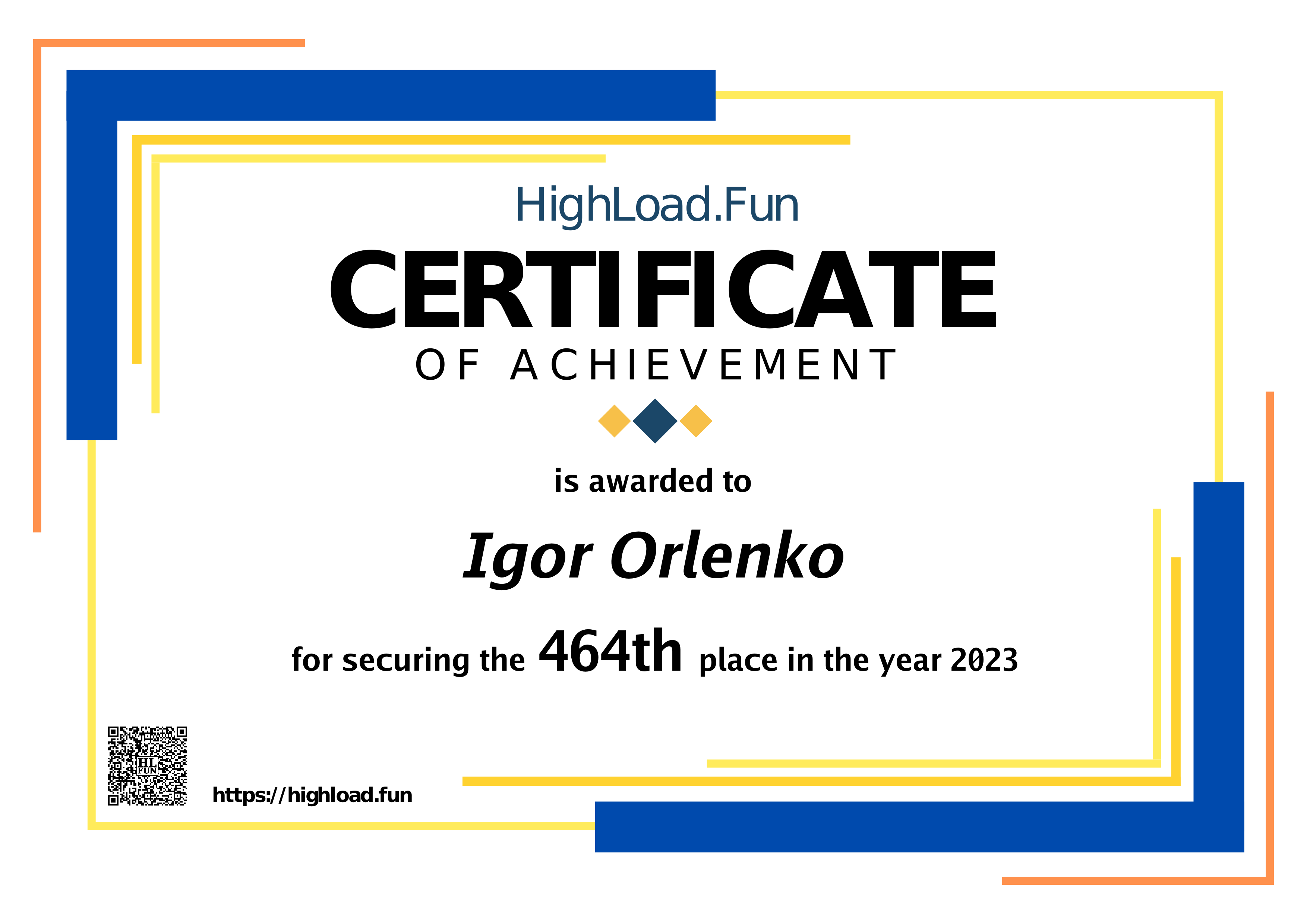 Certificate 2023